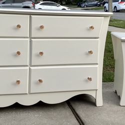 Wooden Dresser With  A Nightstand For Sale 