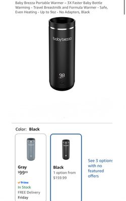 Baby Brezza Portable Baby Bottle Warmer – Black