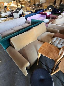 Mason 85" Arched Arm Sofa + 40" Arm Chair, Camel Brown Beige