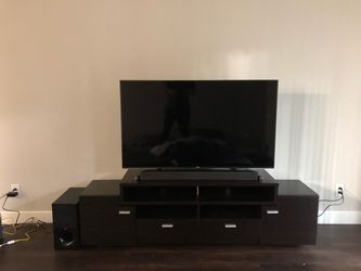 Dark Brown Wood TV Stand