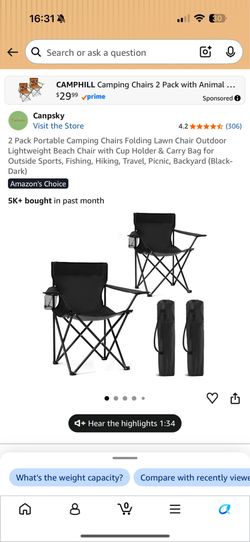 New camping chair two for 20