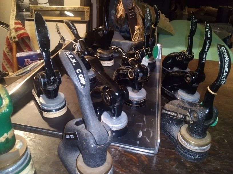 15 Old Vintage Notary Presses With The Stamps Intact Then More All Intact The Stamps