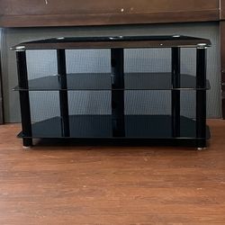 Black glass tv stand 
