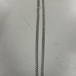 Flat Curb Cuban Silver Chain