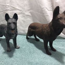 Two (2) German Shepherd Dogs Decor Statues