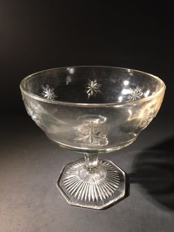Vintage Clear Glass Pedestal Candy Dish