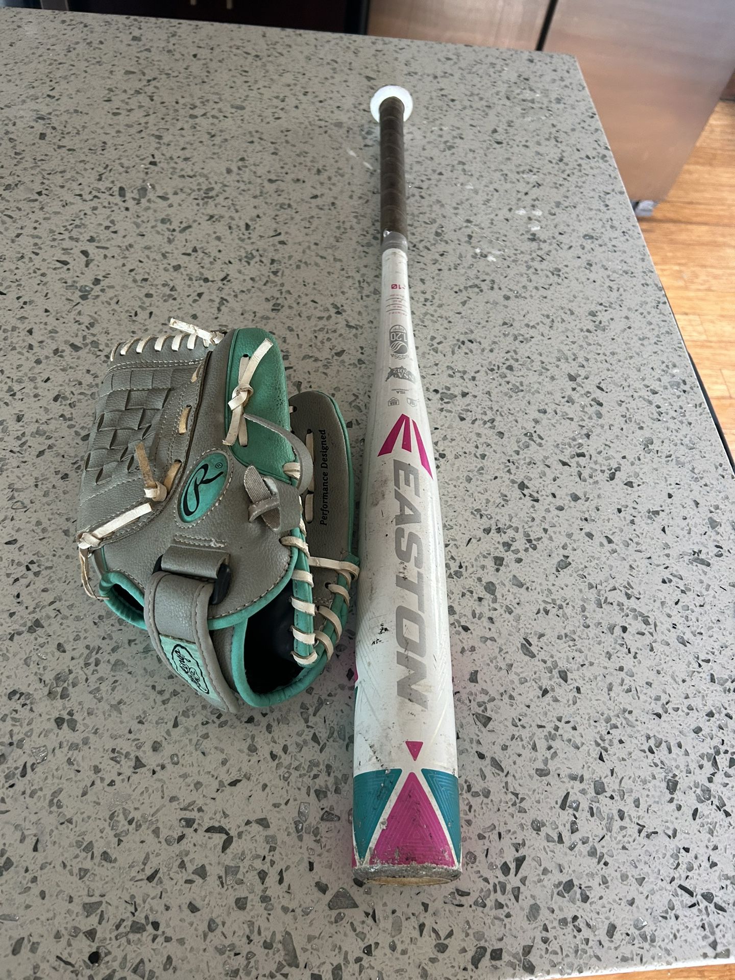 Softball Bat And Glove