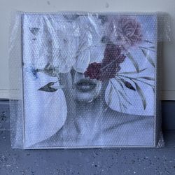 Large Framed Floral Wall Art – Textured Canvas – Modern Decor