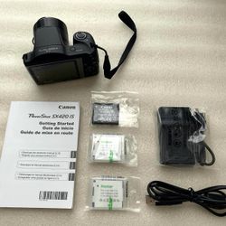 Canon PowerShot SX420 IS Wi-Fi 20.0 MP Digital Camera,3 New Batteries