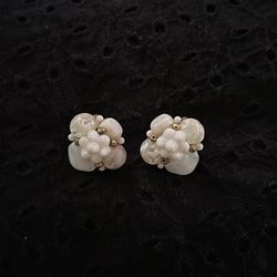 Antique beautiful white earrings