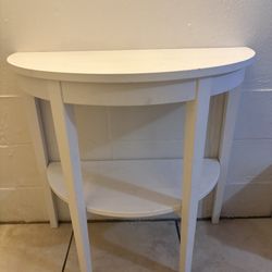 White Half Circle Table 
