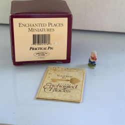 Disney Practical Pig 1990s WDCC Enchanted Places 3 Little Pigs Miniature w/COA