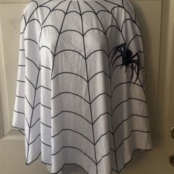 Women’s White Spiderweb Poncho Halloween
