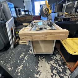 10” Compound Miter Saw With Wet/dry Vac On Cart