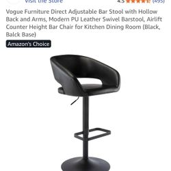 Vogue Adjustable Barstool (Black) Chairs 