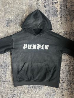 Purple Brand Gothic Appliqué Hoodie Black – Size S