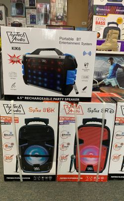 8” Bluetooth speaker rechargeable with mic