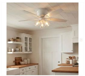Hampton Bay Stoneridge 52 in. Indoor LED Matte White Hugger Ceiling Fan -  ew