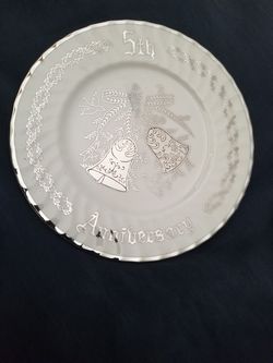 Vintage Norcrest Fine China 5 yr Anniversary Plate