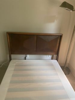 Mid-Century Modern Walnut Wood Headboard