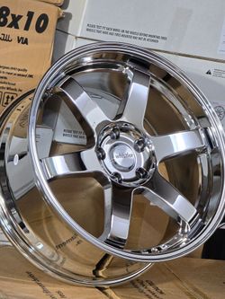 19x8.5 NEW CHROME WHISTLER JS6 WHEELS/RIMS. 5X114.3