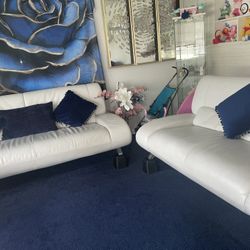 White Leather Couches 