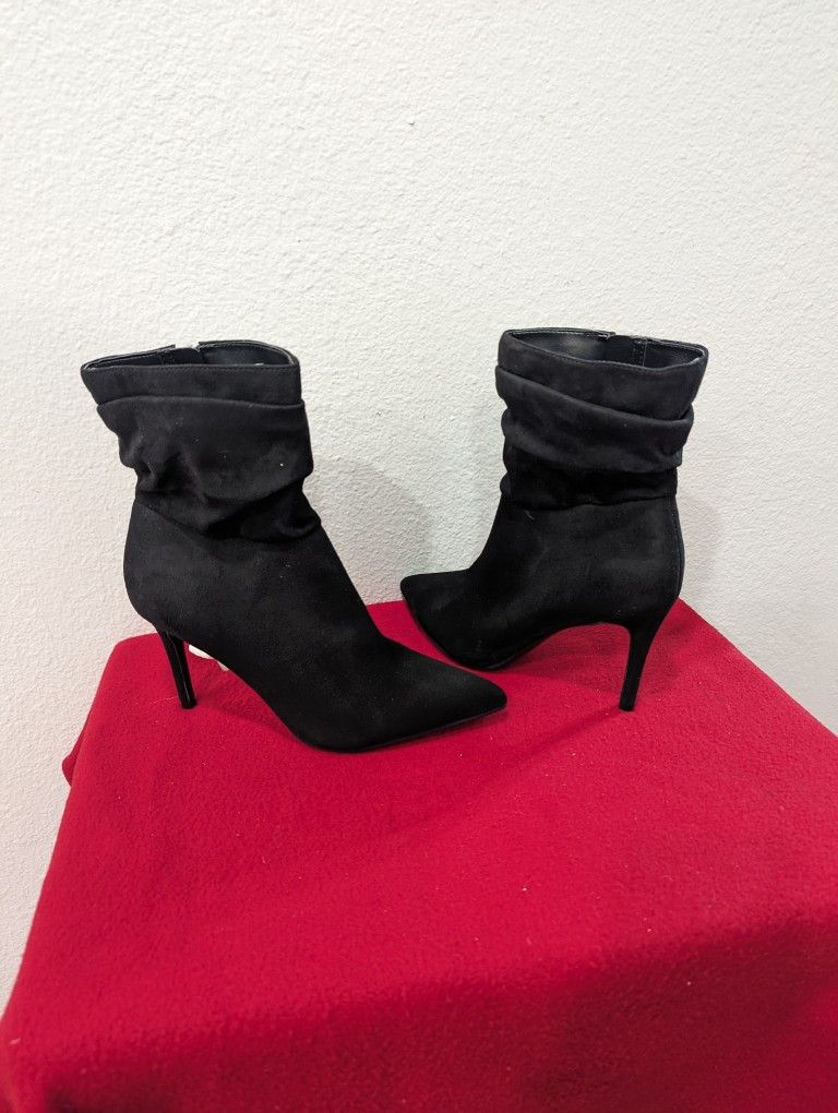 Mark Fisher Black Suede High Heel Women Booties size 9
