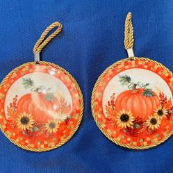 Festive And Pretty Ceramic Fall/halloween Trivets 