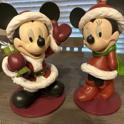 Mickey And Minnie Christmas Sculpture- Large Sculpture 