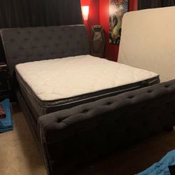 Like New Tufted Bed with Mattress and Box spring 