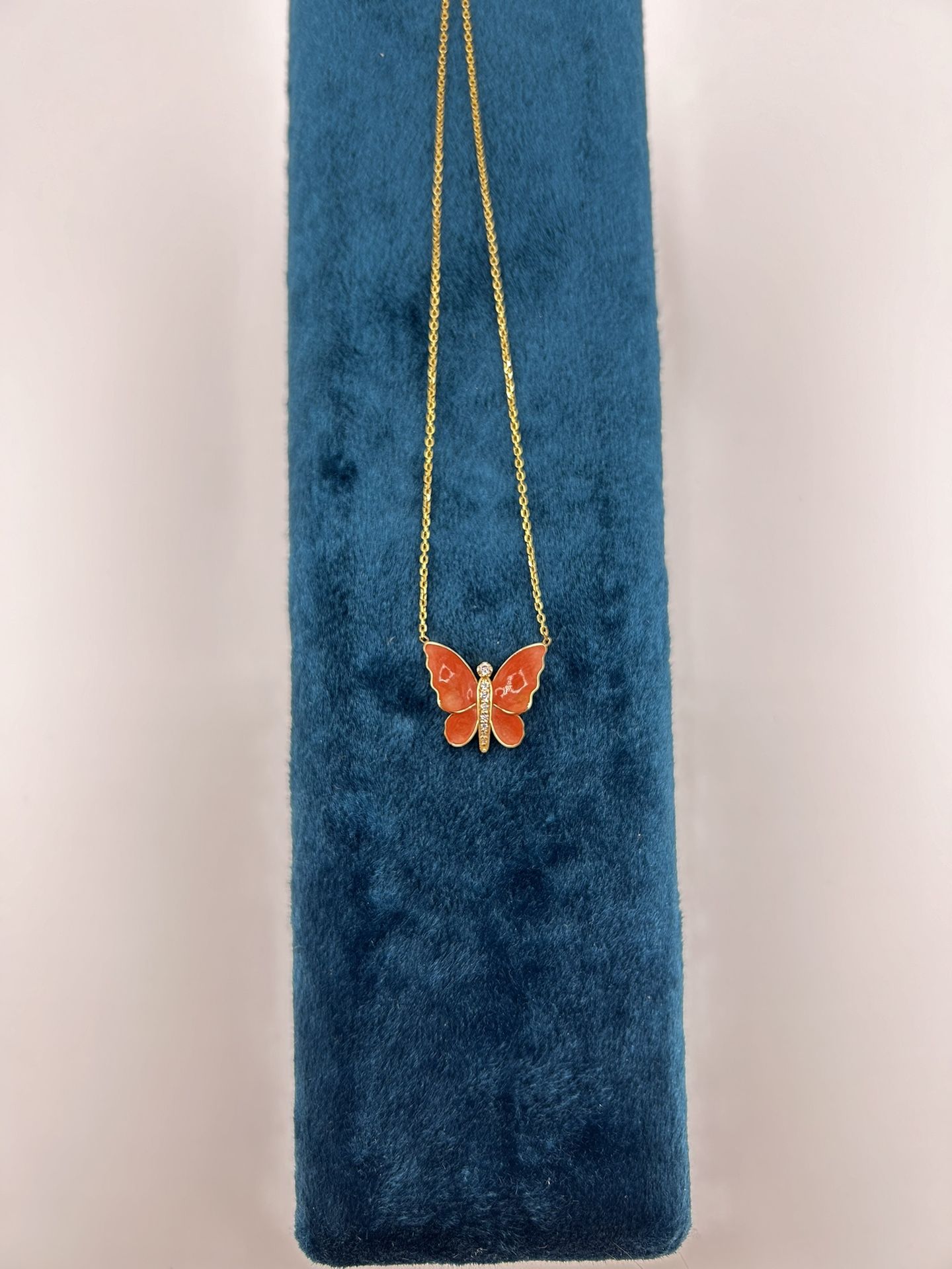 14k Yellow Gold Butterfly Necklace