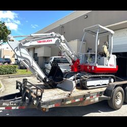 50904A3 MINI EXCAVATOR WITH TRAILER TAKEUCHI TB125 THIRD VALVE NEW TRACK.
