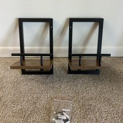 Set of 2 Floating Shelves for Wall, Plant Shelf Indoor