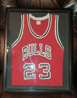Vintage Michael Jordan jersey shadow box framed