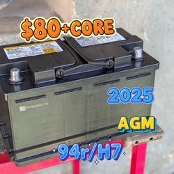 AGM Car Battery Group Size 94r/H7
