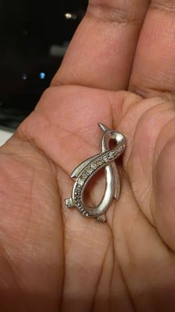 AFFY Natural Diamond Infinity Penguin Pendant – 14K White Gold Over Sterling Silver