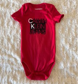 Calvin Klein Jeans Red Baby Onesie