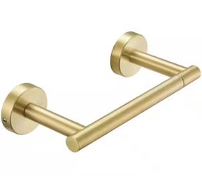 HOMEMYSTIQUE Wall Mounted Double Post Toilet Paper Holder Non-Slip Tissue Roll Holder for Bathroom in Vibrant Brushed Gold@E5-518