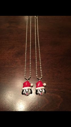 New Christmas Dog Enamel Charm on Blingy Sterling Silver Chain