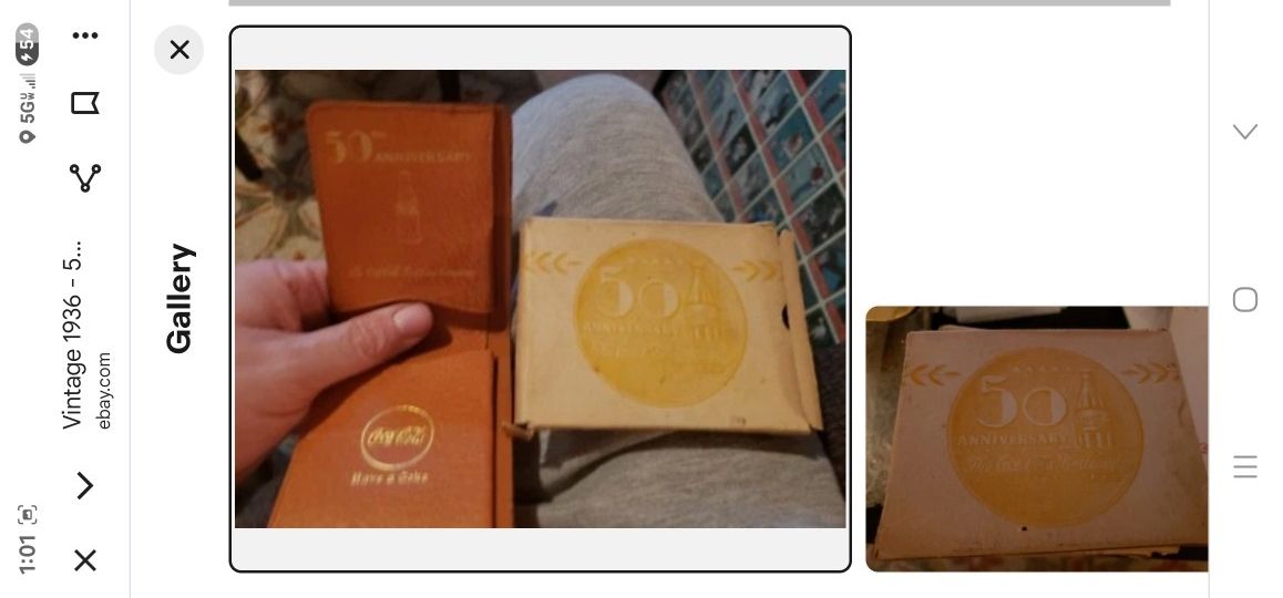 Vintage 1936 - 50th Anniversary Coca Cola Bottling Company Pigskin Coke Wallet
