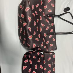Coach Watermelon Tote Purse, Wallet and Pouch