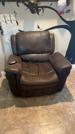 Brown Leather Power Recliner Chair