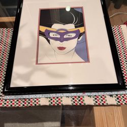 Patrick Nagel Art Deco 80’s Masked Singer  18 X 21.5 Inches