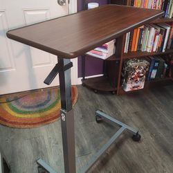 Bedside Table - Adjustable Height With Wheels