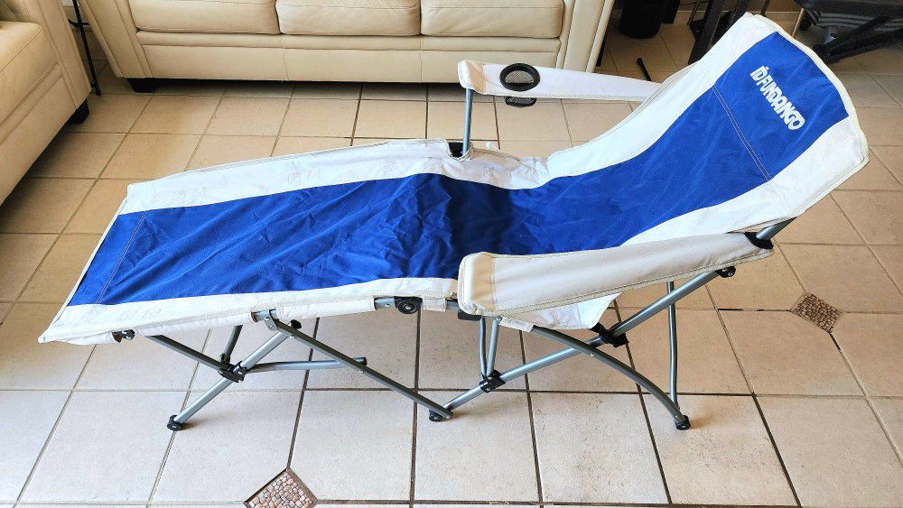 Folding Outdoor Lounge Chair For Backyard, Camping, Soccer Days