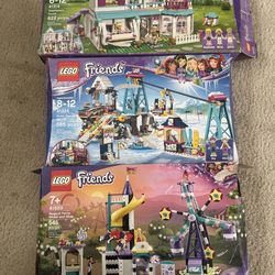 3 Lego Friends sets , incomplete and only 2 figures
