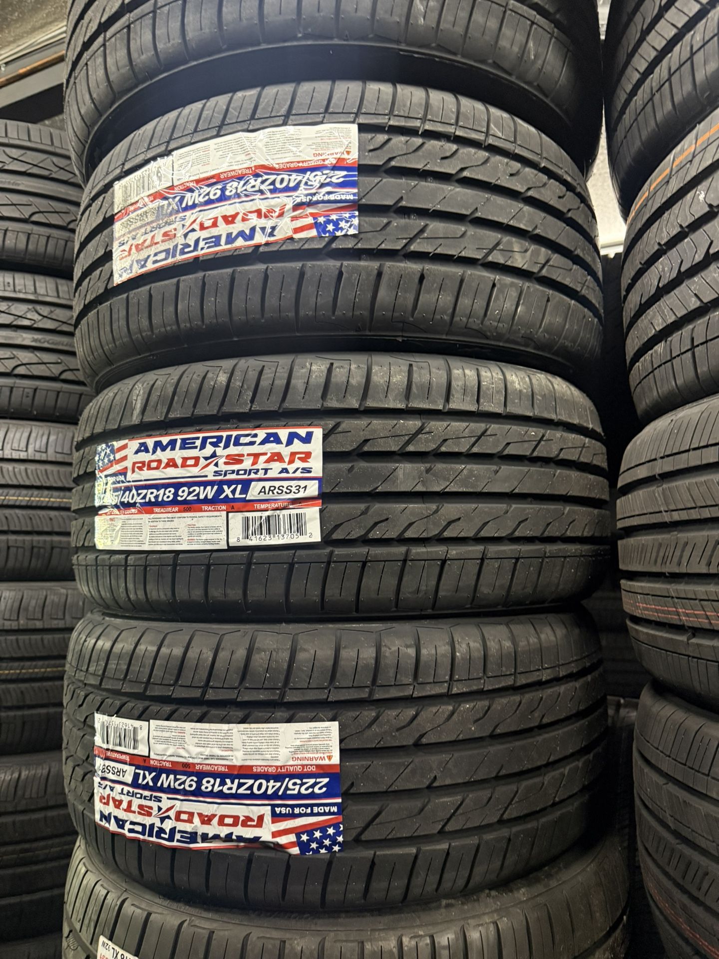 225/40/18 American 4 New Tires Installed And Balanced 