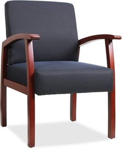 Lorell Deluxe guest chair cherry / midnight blue