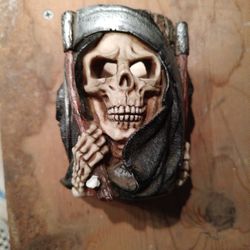 Grim Reaper Skull Candle Holder