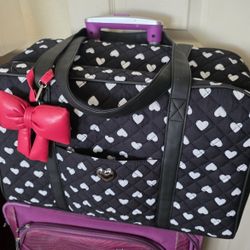 💕 Betsey Johnson Quilted Heart Weekender/Overnighter Bag 💕